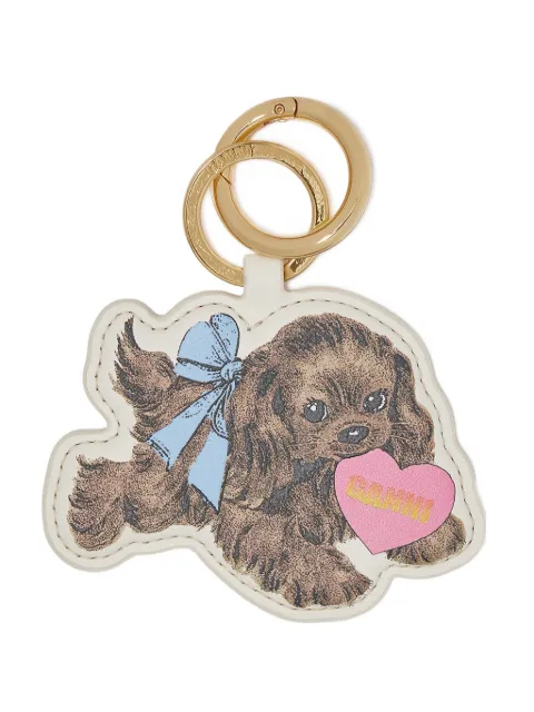 GANNI Brown Puppy keyring