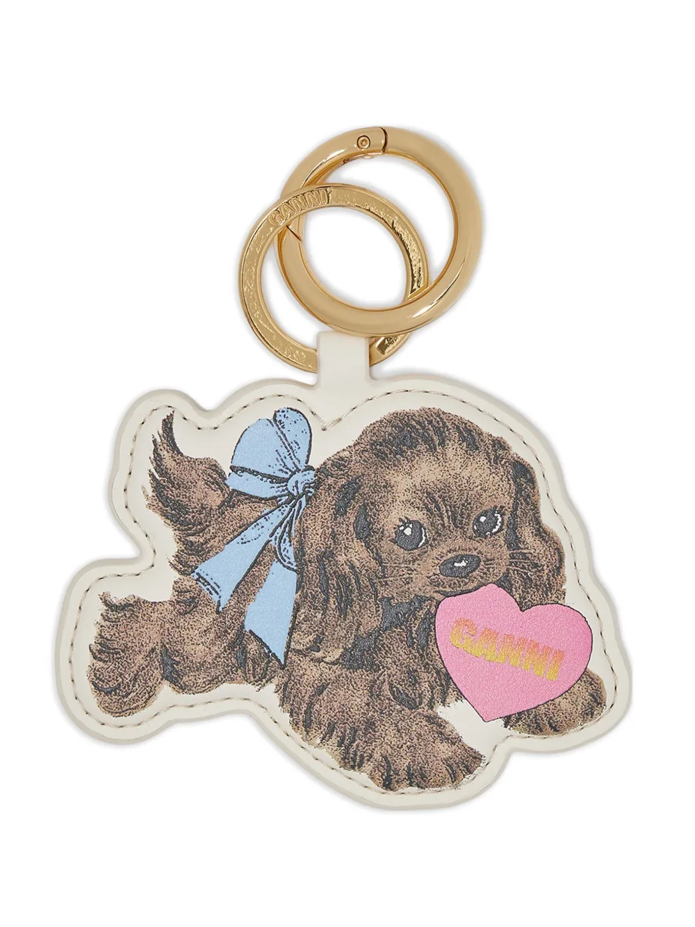 GANNI Puppy sleutelhanger Goud