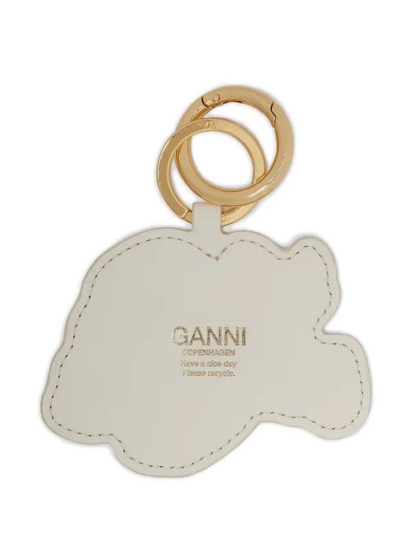 GANNI Brown Puppy Keyring | Gold | FARFETCH BH