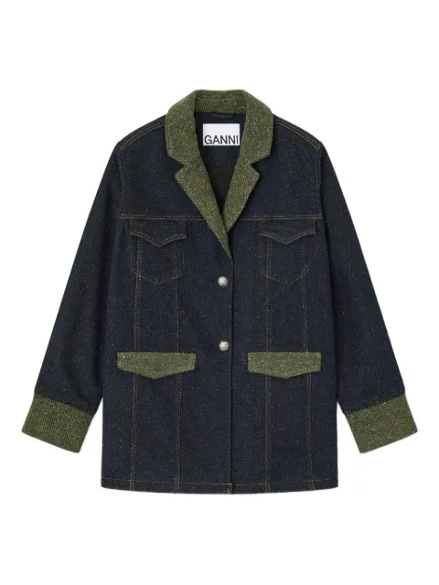 GANNI pocket collared jacket