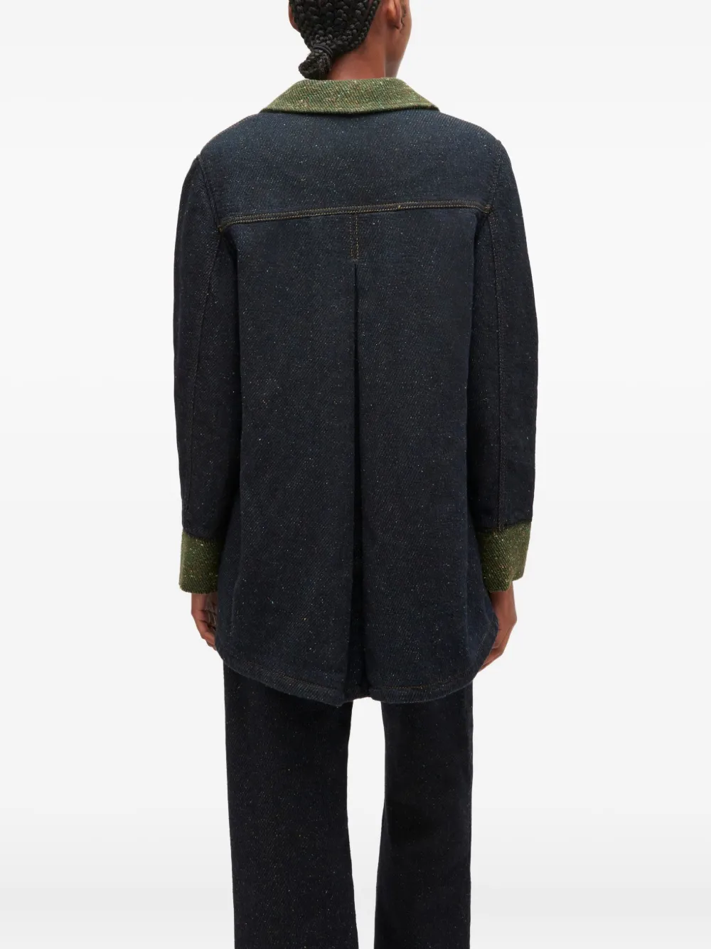 Ganni Twill Denim Oversized Blazer In Blue