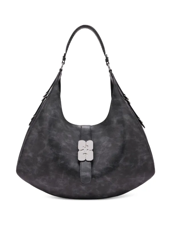GANNI Kat フローラルバックル ショルダーバッグ S | ブラック
