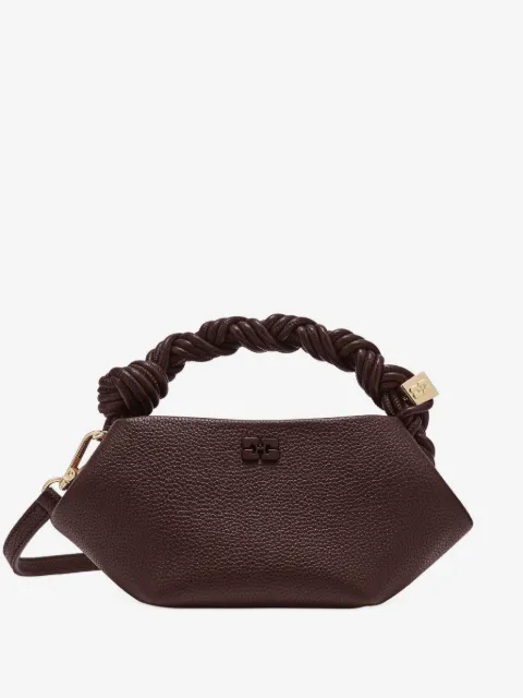 GANNI brown grained mini Bou bag