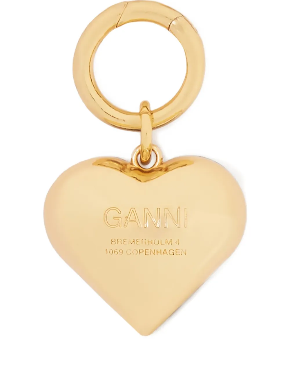 GANNI heart leopard-print keyring | Gold | Image 1