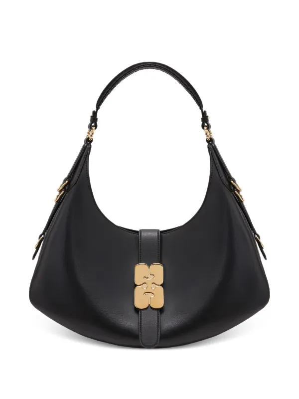 Ganni Crescent Shoulder Small Bag in Black
