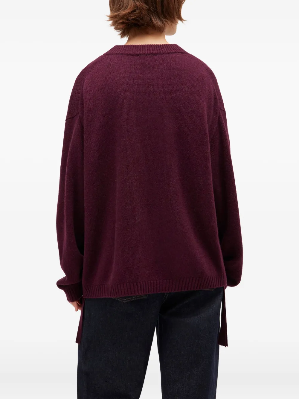 Ganni Drawstring Sweater In Purple