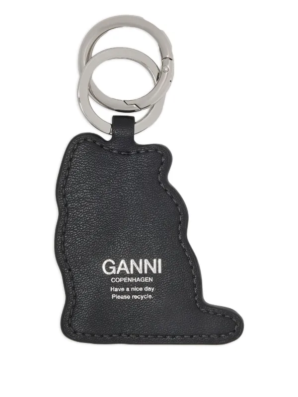 GANNI cat-shaped Keyring | Blue | FARFETCH