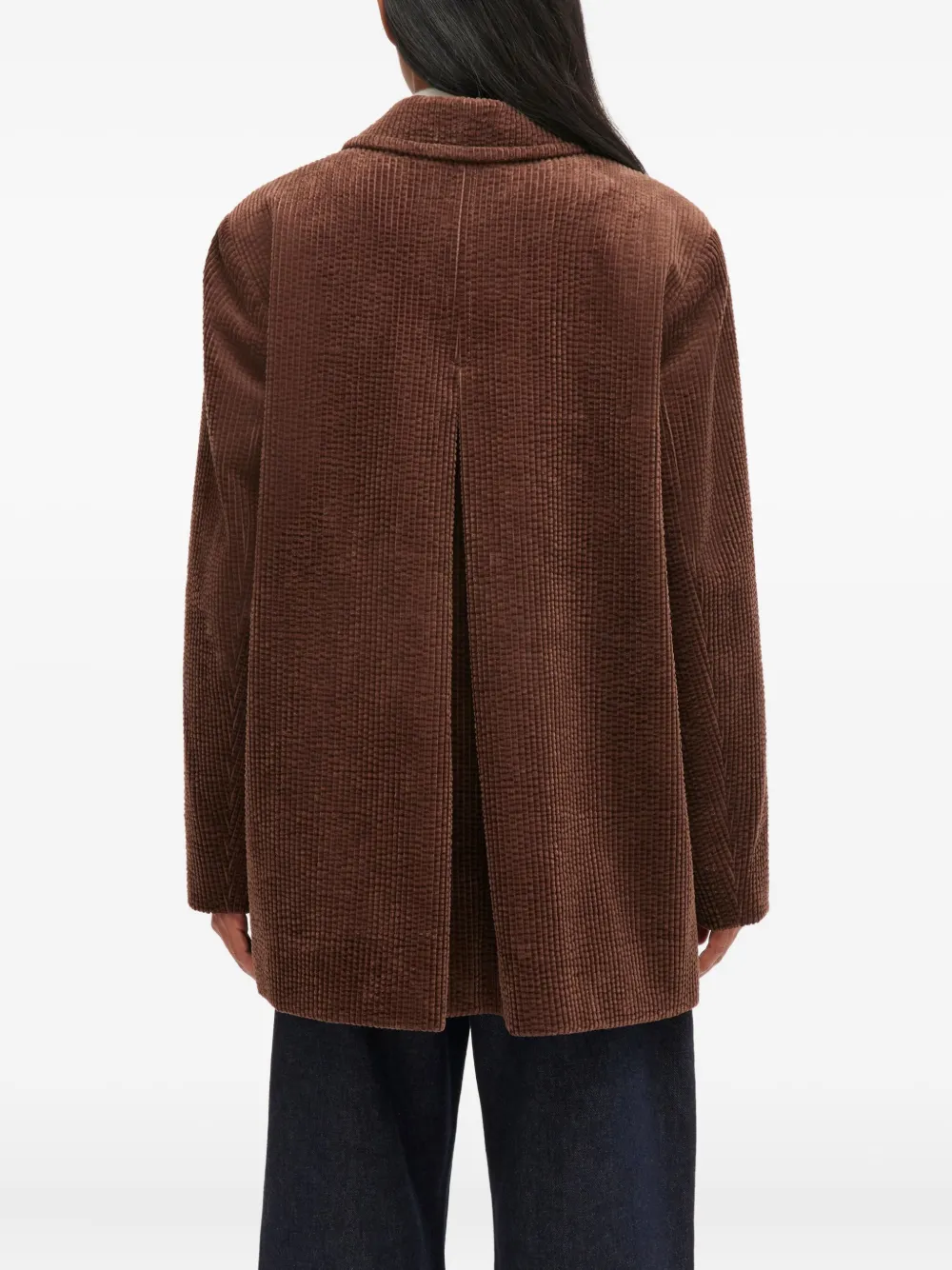 GANNI Ribfluwelen blazer Bruin