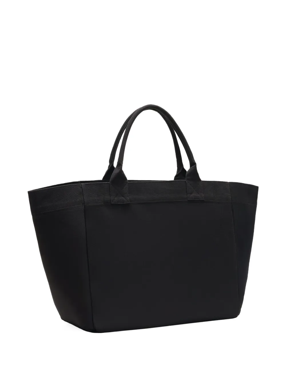 GANNI XXL canvas shopper verfraaid met logo Zwart