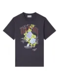 GANNI floral-print graphic T-shirt - Grey