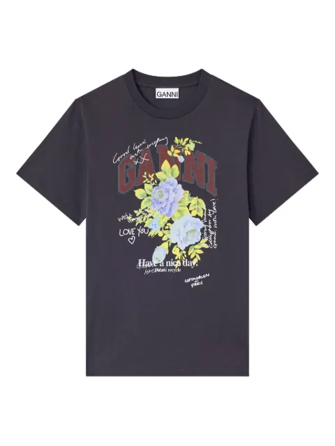 GANNI camiseta con motivo floral
