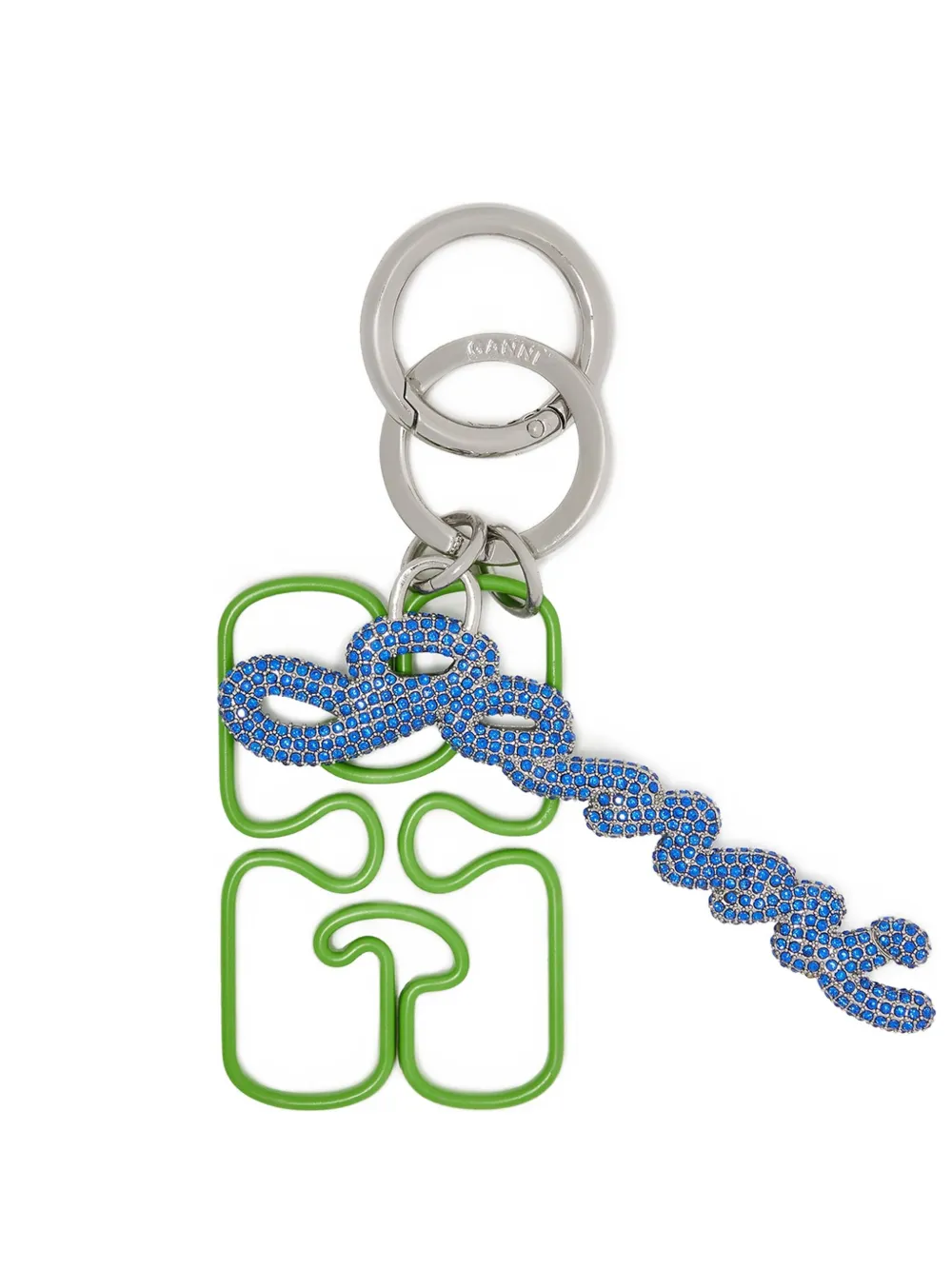 GANNI logo keyring | Silver | Image 1