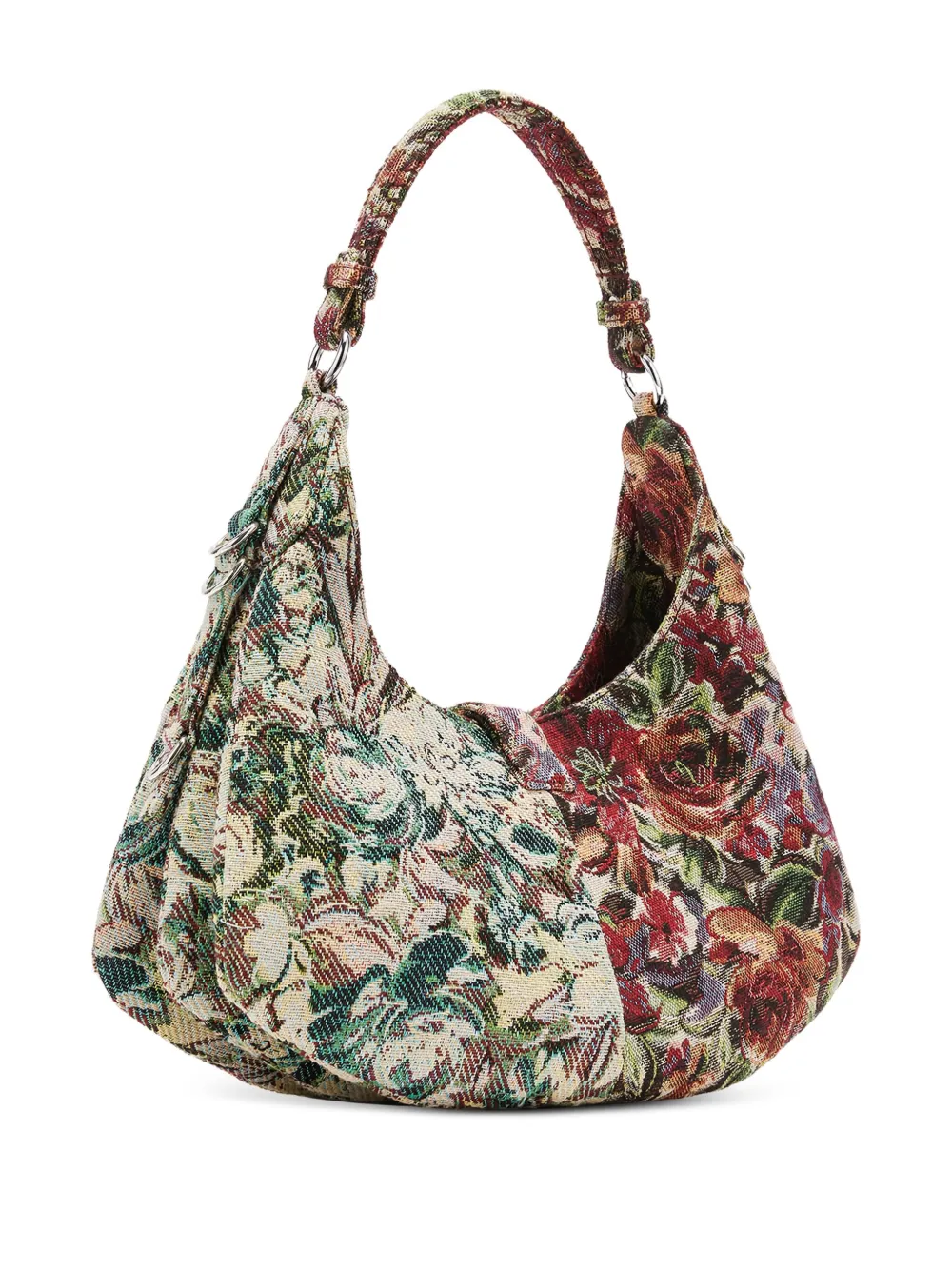 Ganni Small Kat Floral-tapestry Shoulder Bag In Blue