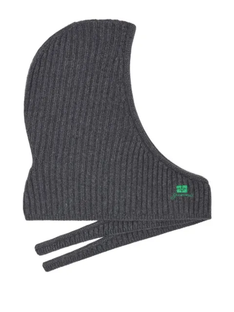 GANNI ribbed-knit balaclava