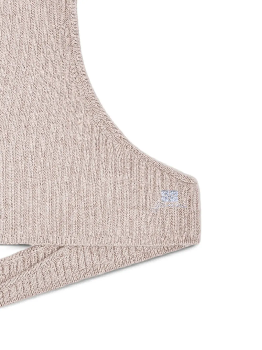 GANNI Ribgebreide bivakmuts - Beige