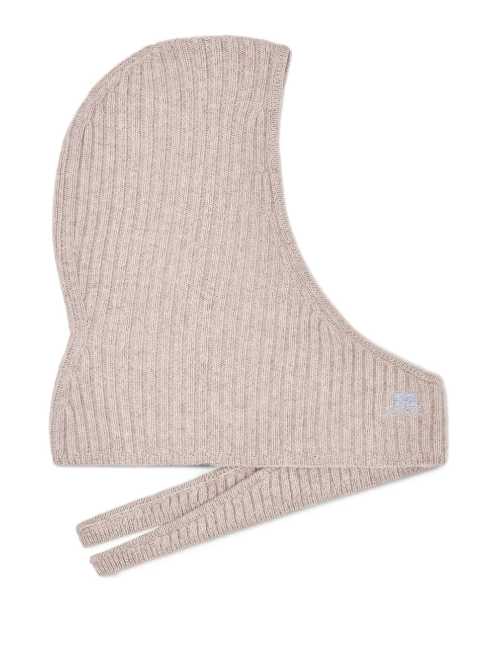 GANNI rib knit balaclava | Neutrals | Image 1