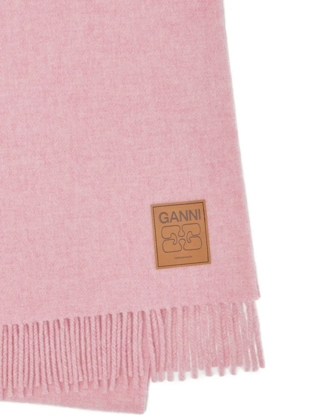 GANNI Sjaal met logopatch - Roze