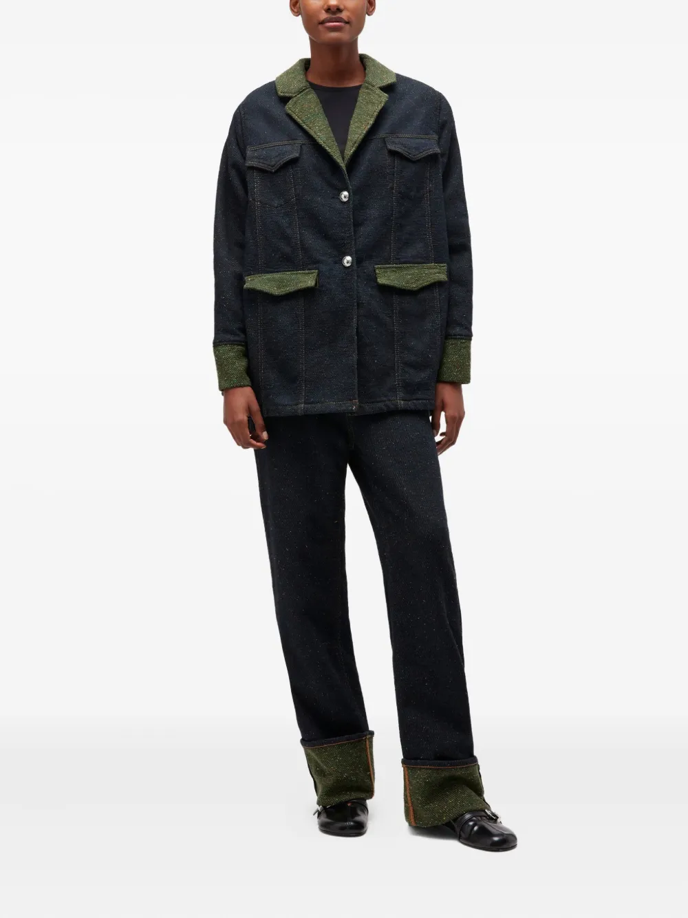 GANNI Jeans met knopen - Blauw