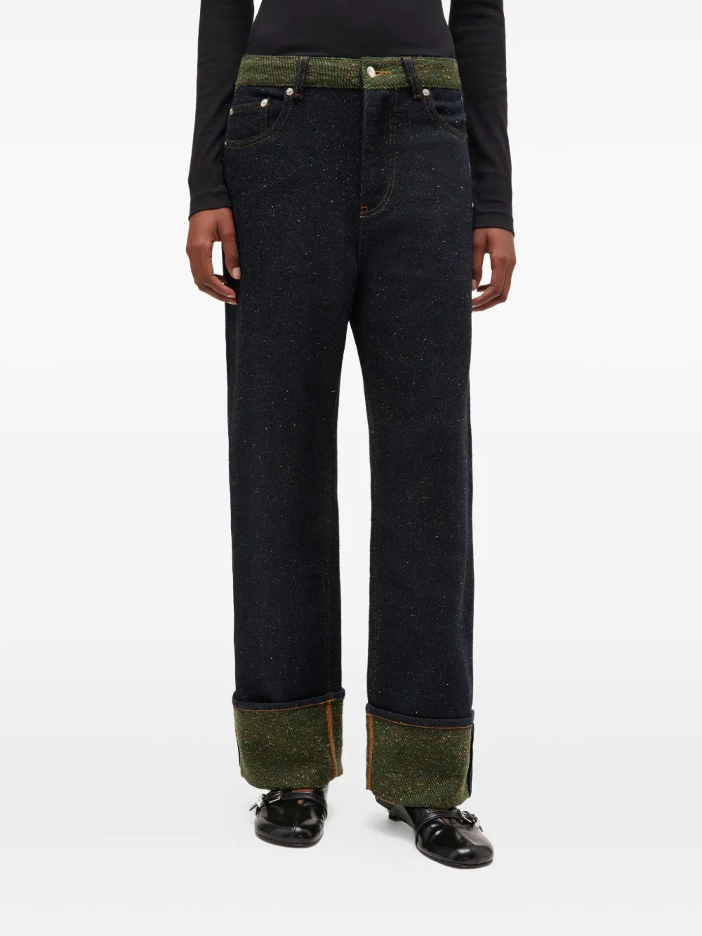 GANNI Jeans met knopen Blauw