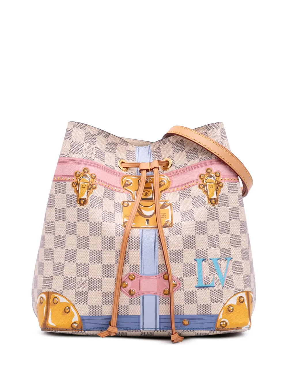 2018 Damier Azur Summer Trunks Neonoe bucket bag