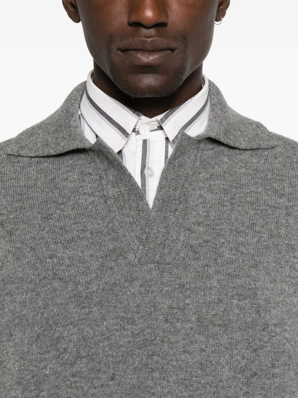 Roberto Collina v-neck sweater Grijs