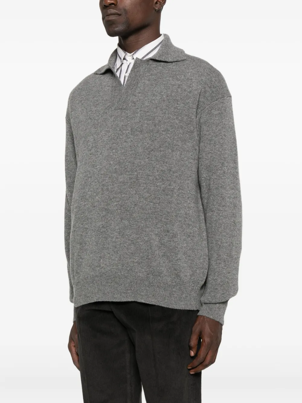Roberto Collina v-neck sweater Grijs