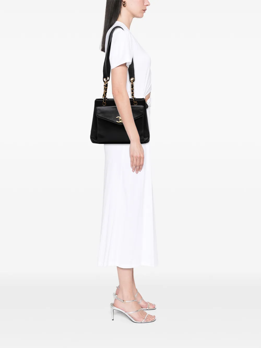 CHANEL Pre-Owned 1994-1996 CC Caviar shoulder bag | Pre-Owned | Image 2