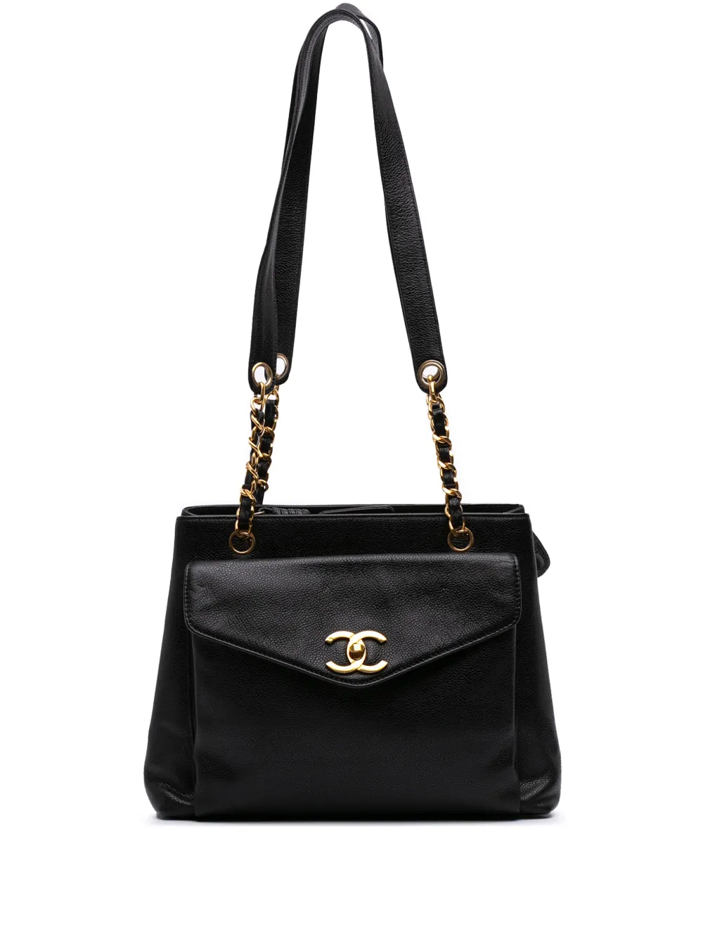 CHANEL Pre-Owned 1994-1996 ココマーク キャビア ショルダーバッグ - ブラック CHANEL Pre-Owned 1994-1996 ココマーク キャビア ショルダーバッグ - ブラック