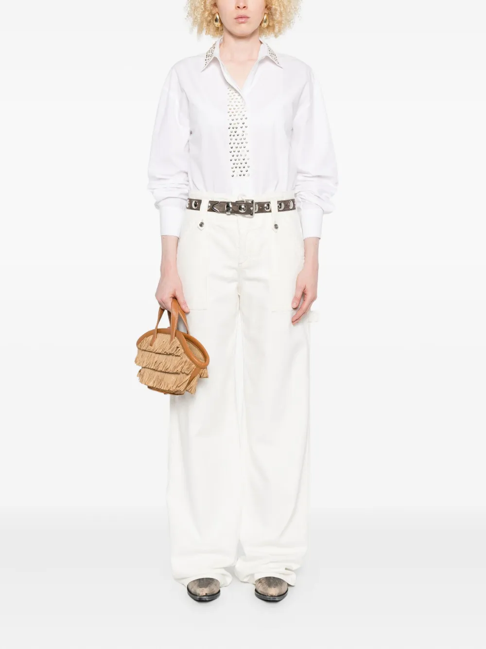 Ermanno Scervino eyelet-embellished jeans - Wit