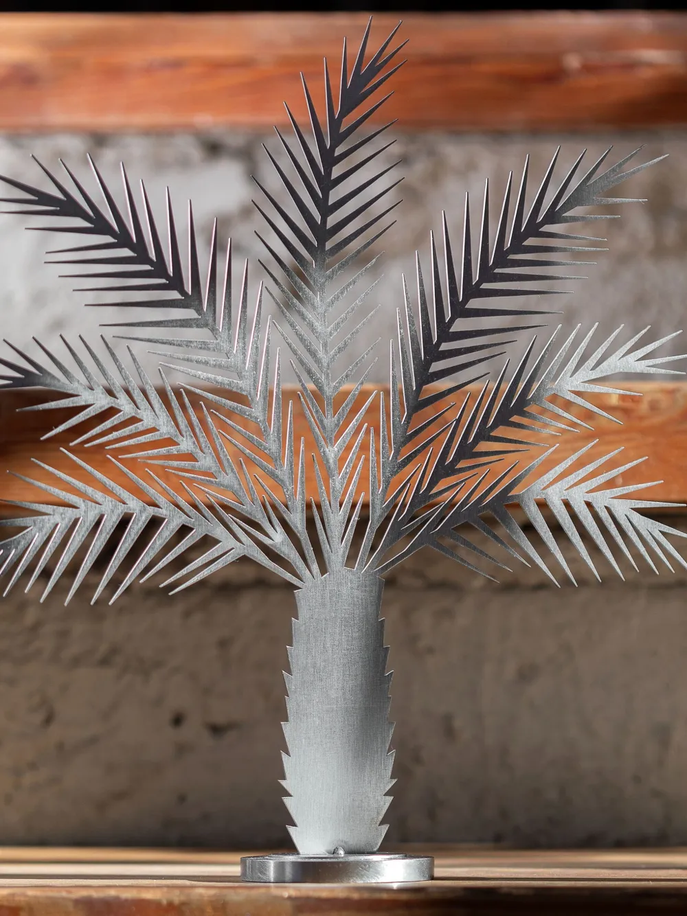 Produzione Privata The Garden Palm-tree Sculpture (30cm X 32cm) In Black