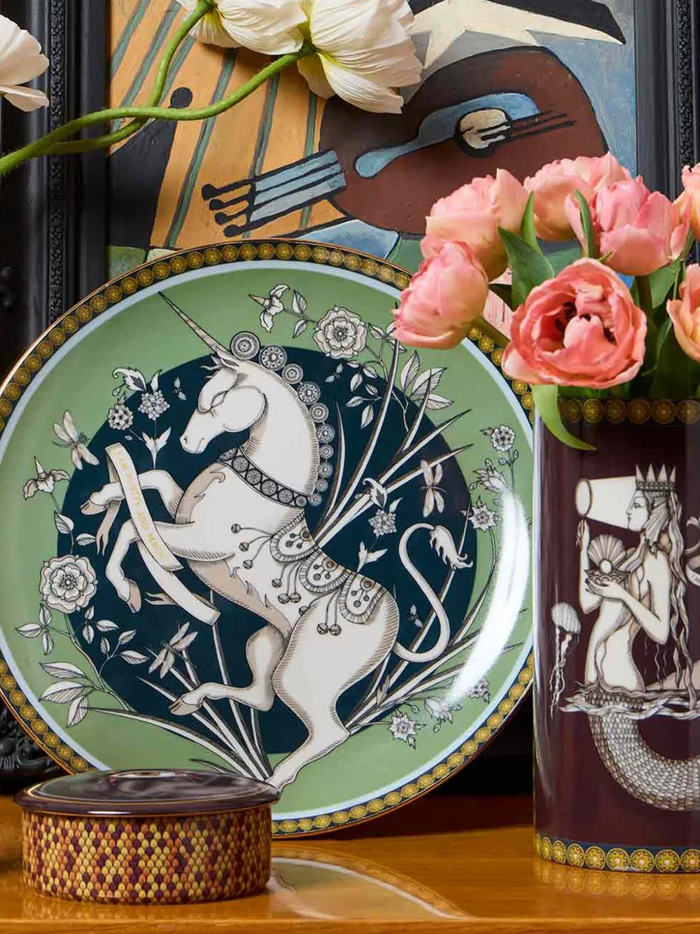 La Doublej Decorative Objects The Unicorn Light Green Uni In Green