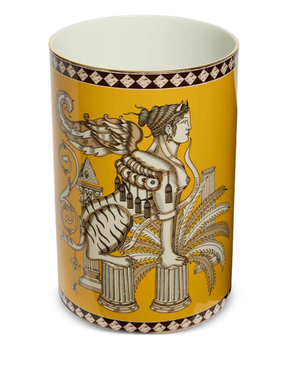 La DoubleJ Sphynx pillar vase - Geel