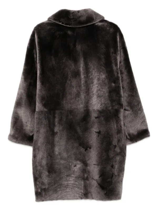 Manzoni 24 Lamb Shearling Coat Grey FARFETCH JO
