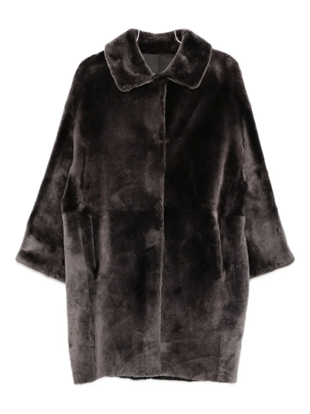 Manzoni 24 Lamb Shearling Coat In Gray