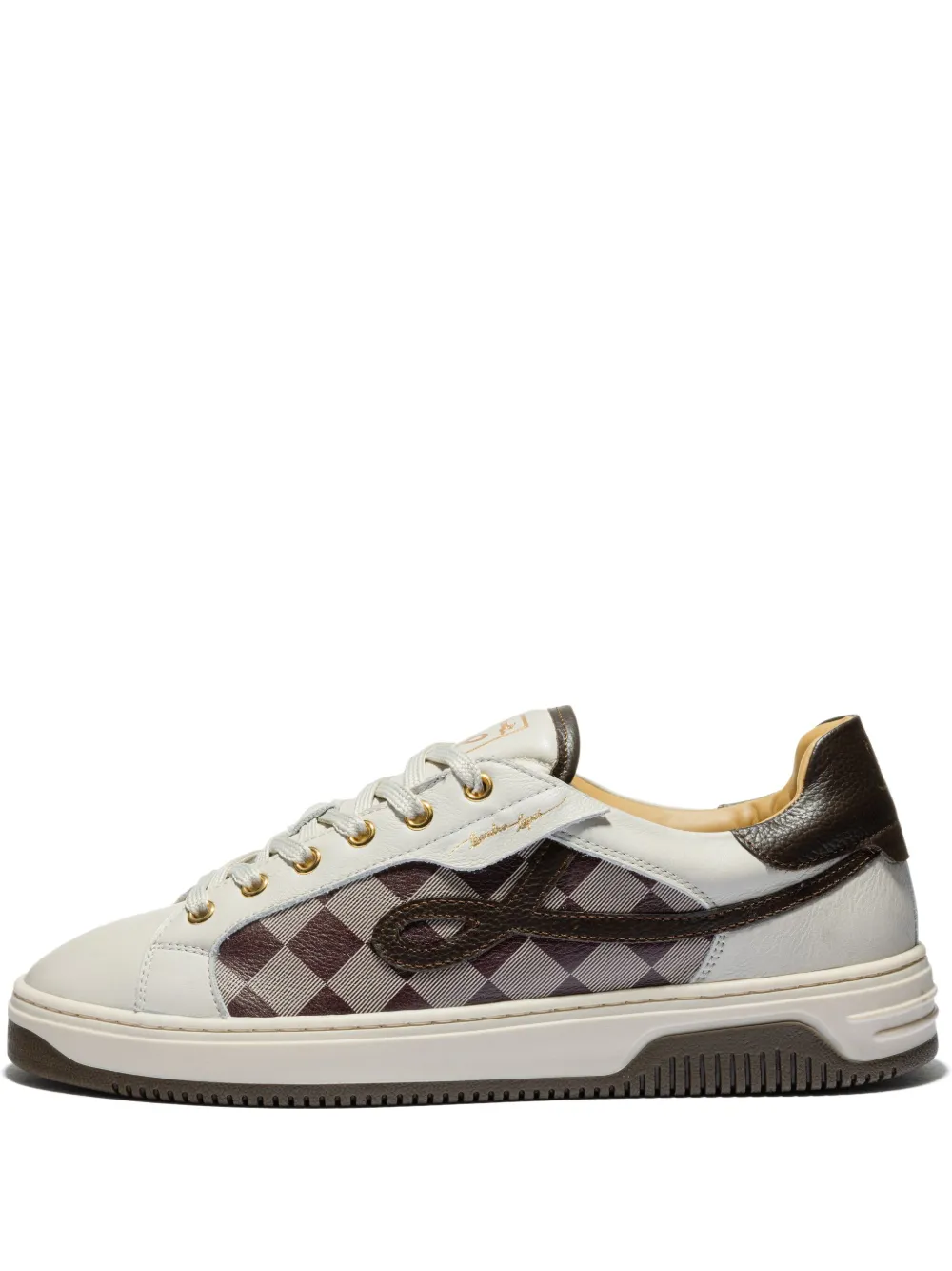 Leandro Lopes Paris checked-pattern sneakers Neutrals