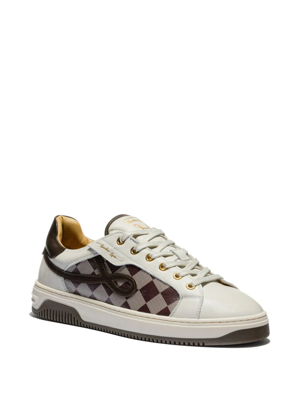 Leandro Lopes Paris checked-pattern sneakers Neutrals