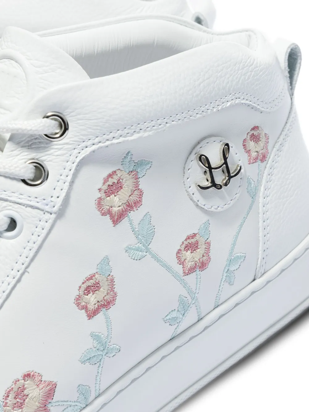 Leandro Lopes Ezio embroidered-floral sneakers White