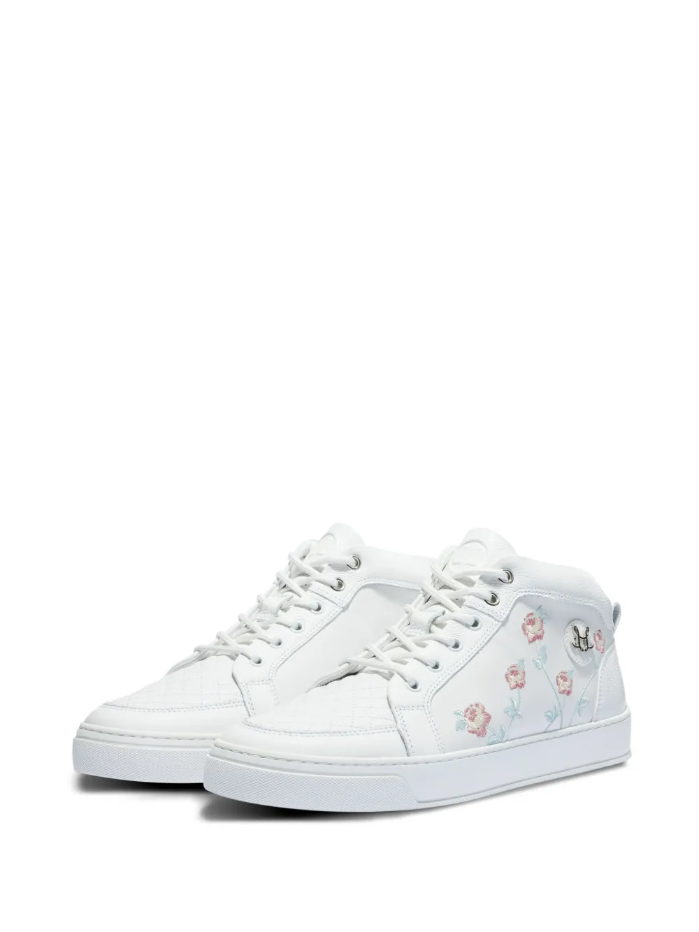 Leandro Lopes Ezio embroidered-floral sneakers White