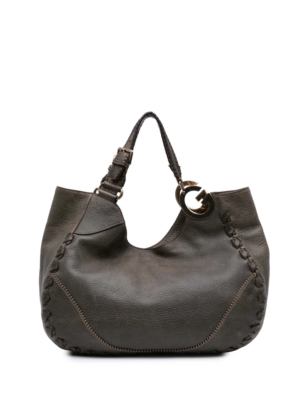 Gucci Pre-Owned 2016-2025 Medium Grained Calfskin Charlotte hobo bag | Grey | Image 1