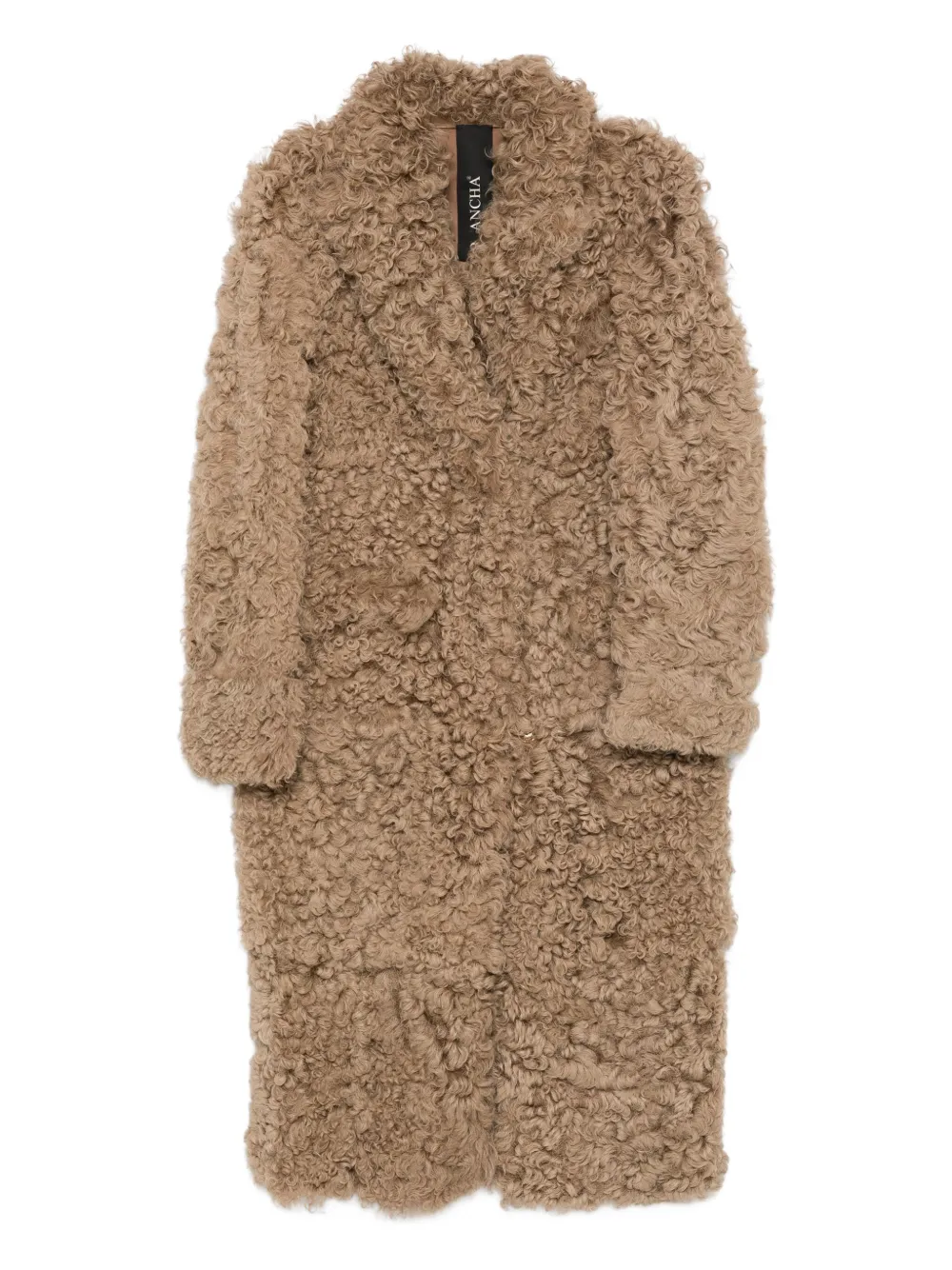 Blancha shearling single-breasted coat | Neutrals | Image 1
