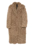 Blancha shearling single-breasted coat - Neutrals