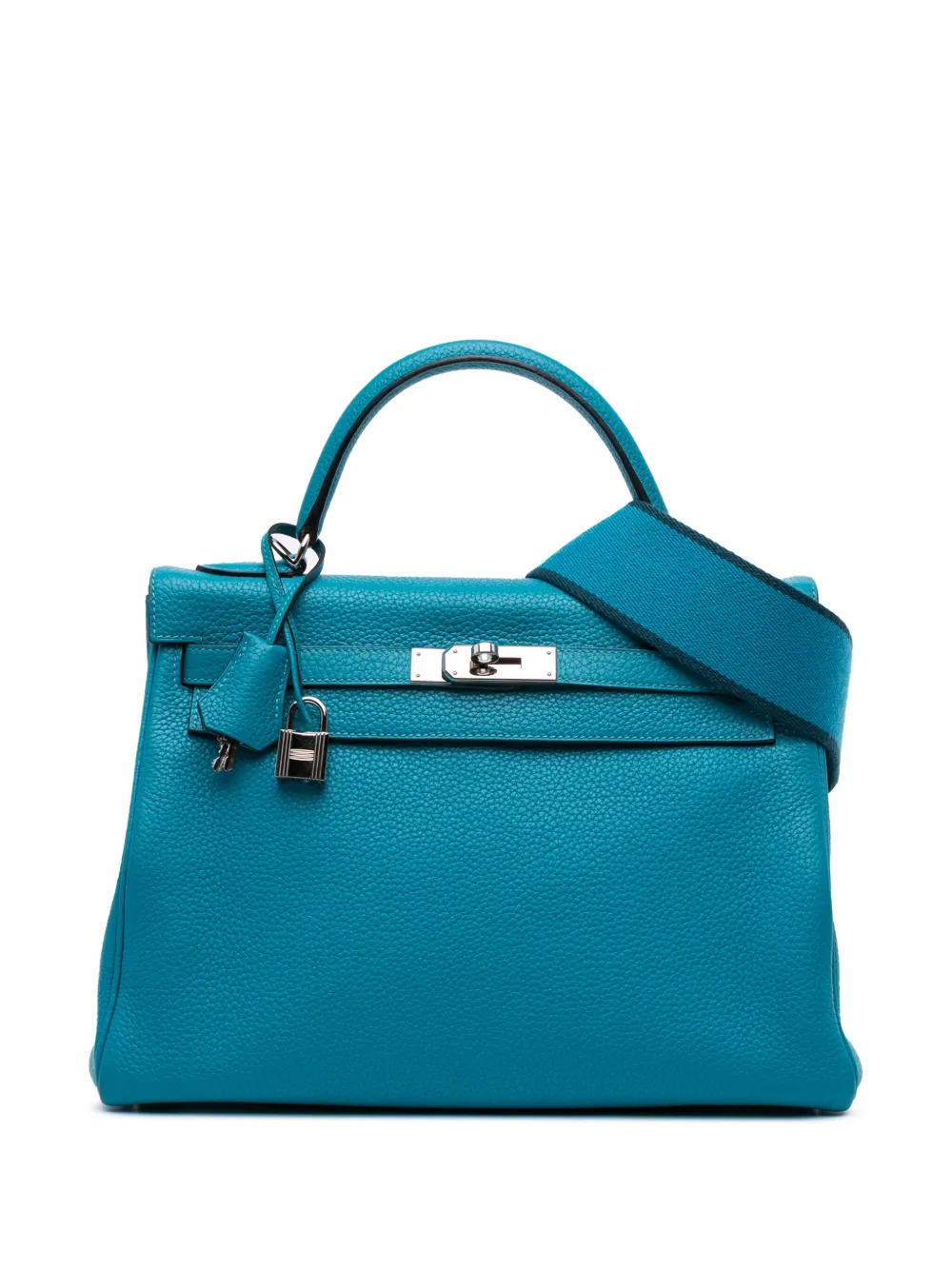 Hermès Pre-Owned 2014 Togo Amazon Kelly II Retourne 32 satchel - ブルー Hermès Pre-Owned 2014 Togo Amazon Kelly II Retourne 32 satchel - ブルー