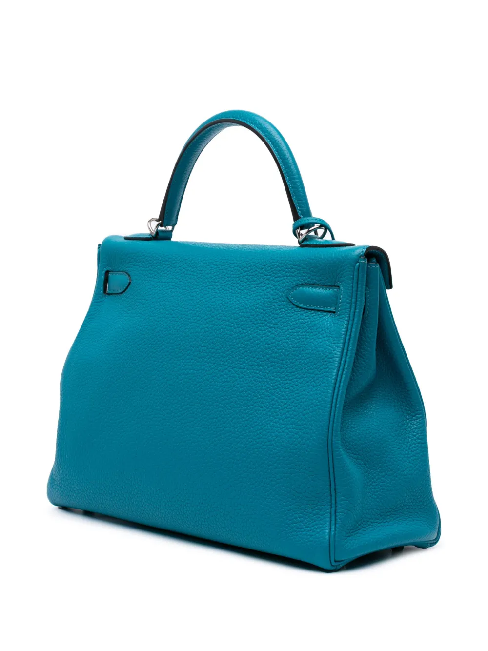 Pre-owned Hermes 2014 Togo Amazon Kelly Ii Retourne 32 Satchel In Blue