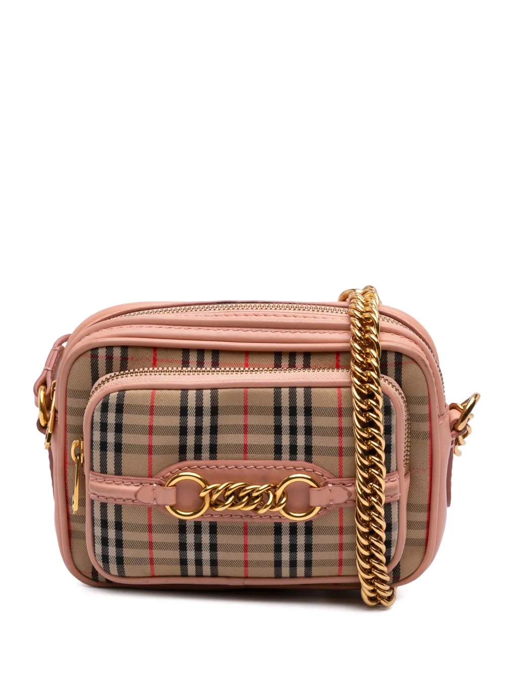2018-2025 1983 Knight Check Canvas and Calfskin Link Camera Bag crossbody bag