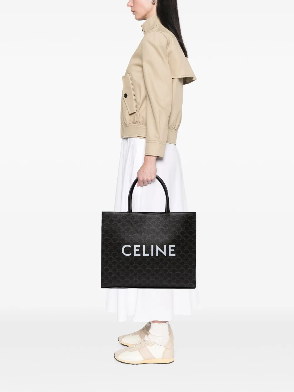 Celine Pre-Owned 2021 Medium Triomphe Coated Canvas Cabas Horizontal tote bag | Pre-Owned | Image 2