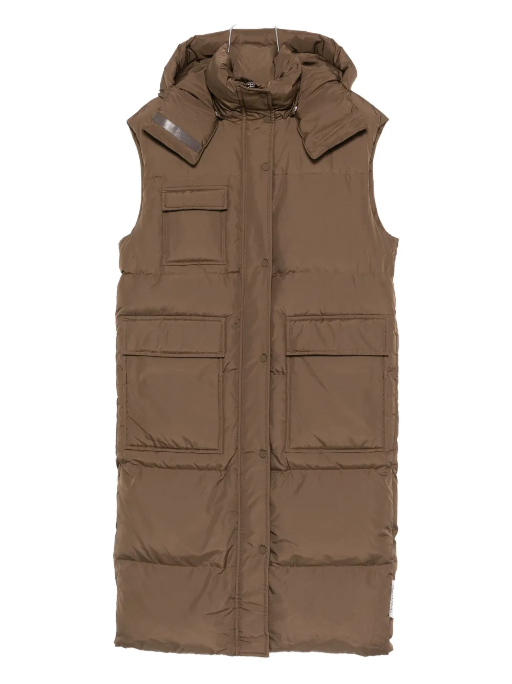Marc O'polo Hooded Quilted Vest In Brown