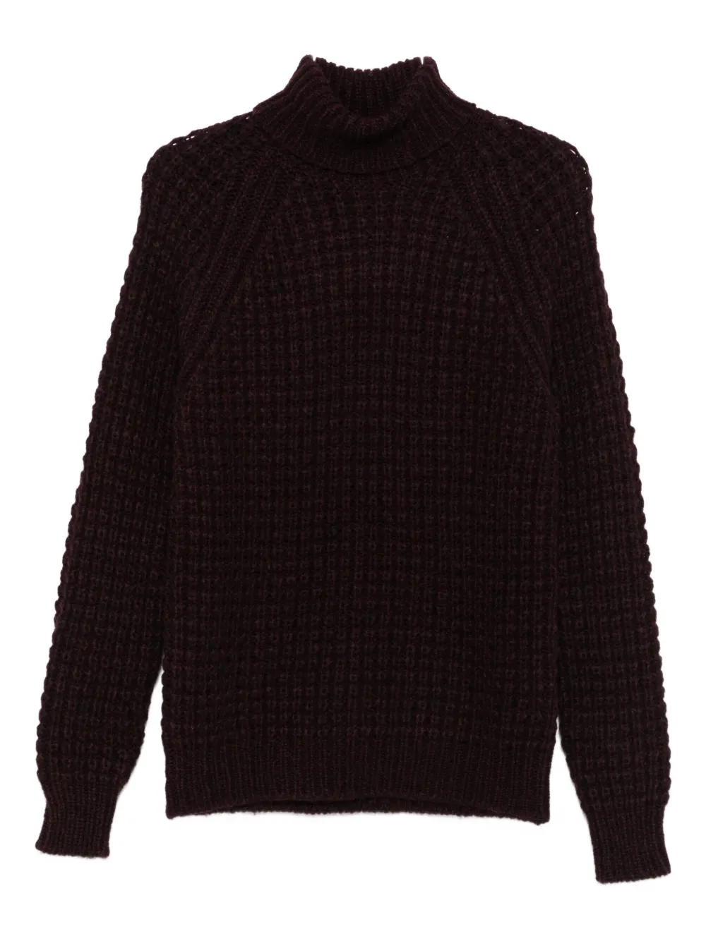 Roberto Collina roll-neck waffle-knit sweater Rood