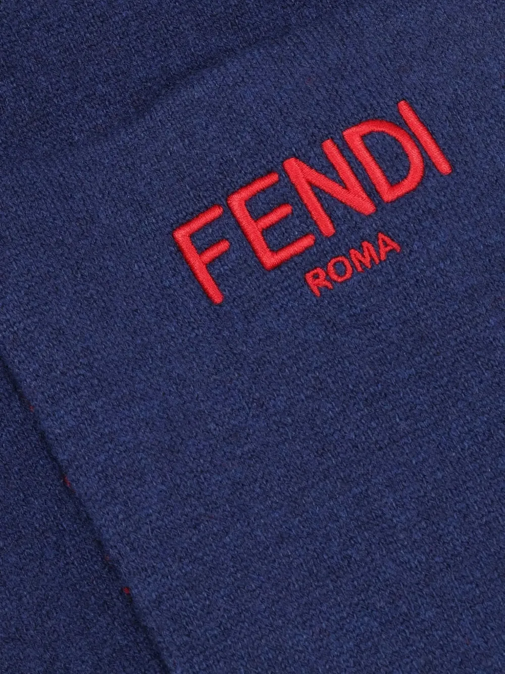 Fendi Kids Sjaal met geborduurd logo Blauw