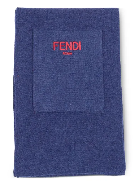 Fendi Kids logo-embroidery scarf