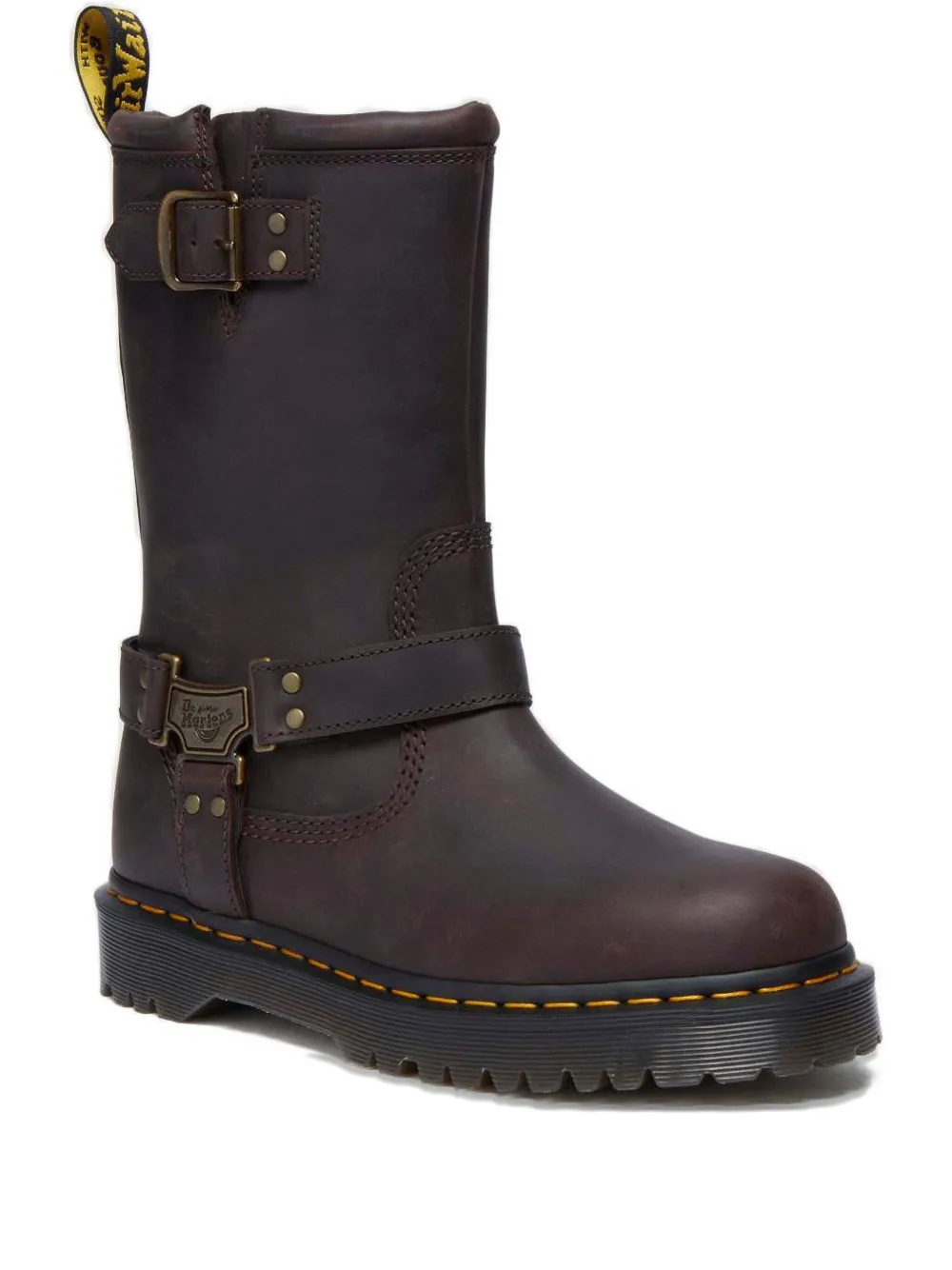 Dr. Martens Anistone Hi バックルストラップ バイカーブーツ - ブラウン